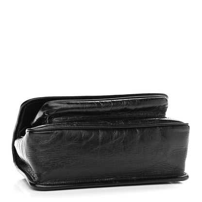 Saint Laurent Crinkled Calfskin Matelasse Monogram Baby Niki Chain Satchel Black 4 of 11