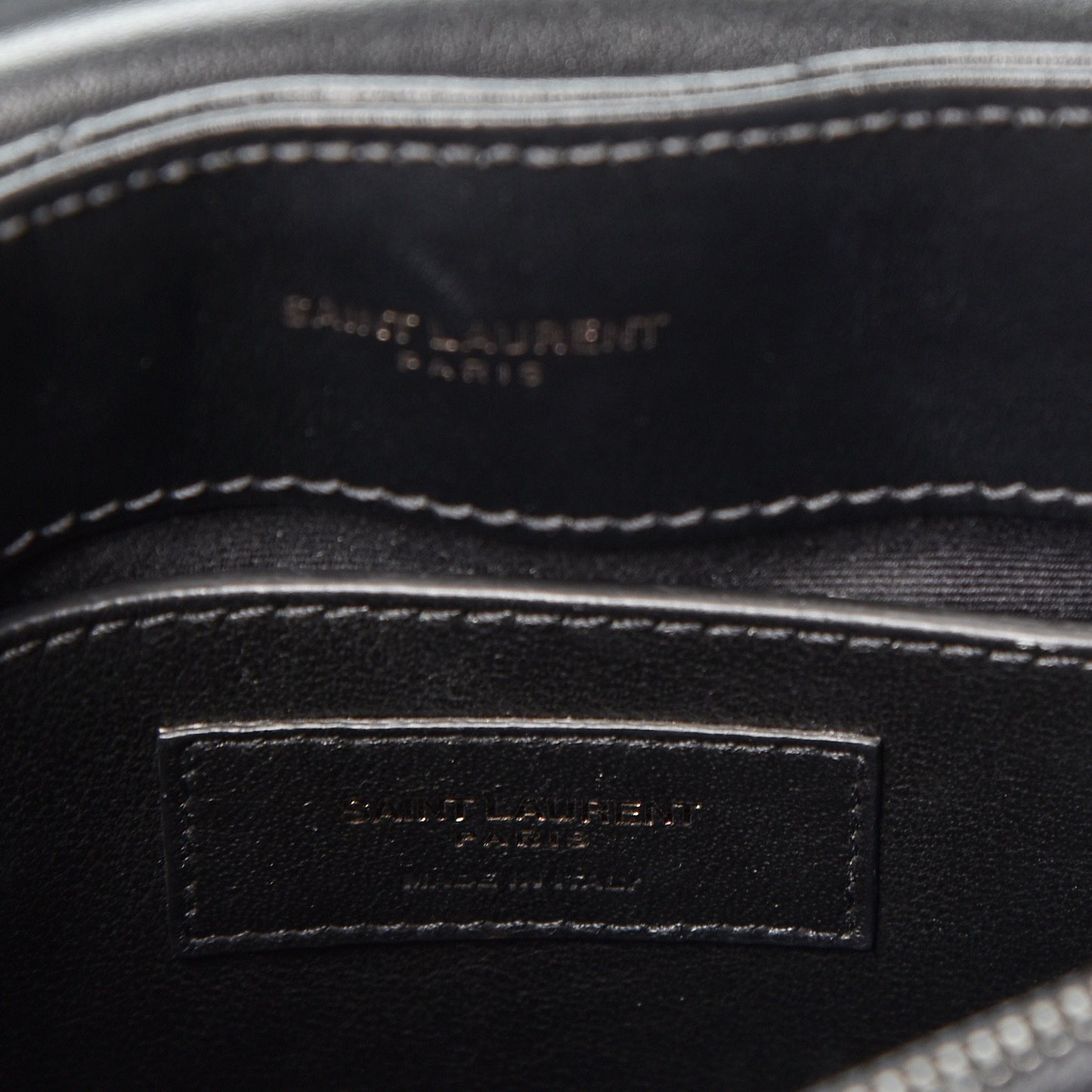 Calfskin Y Quilted Monogram Small Loulou Chain Satchel Black