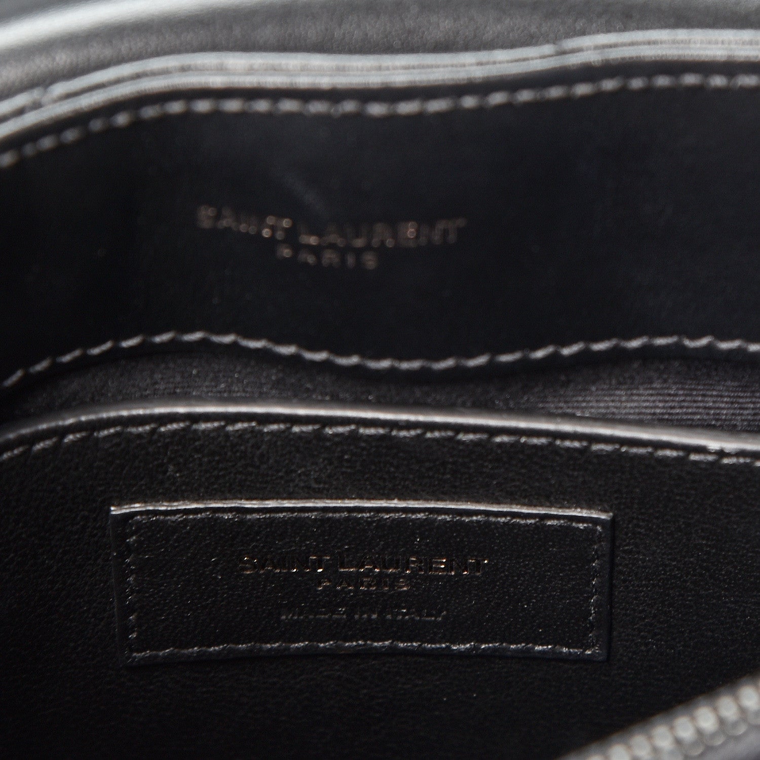 Saint Laurent Calfskin Y Quilted Monogram Small Loulou Chain Satchel Black 6 of 10