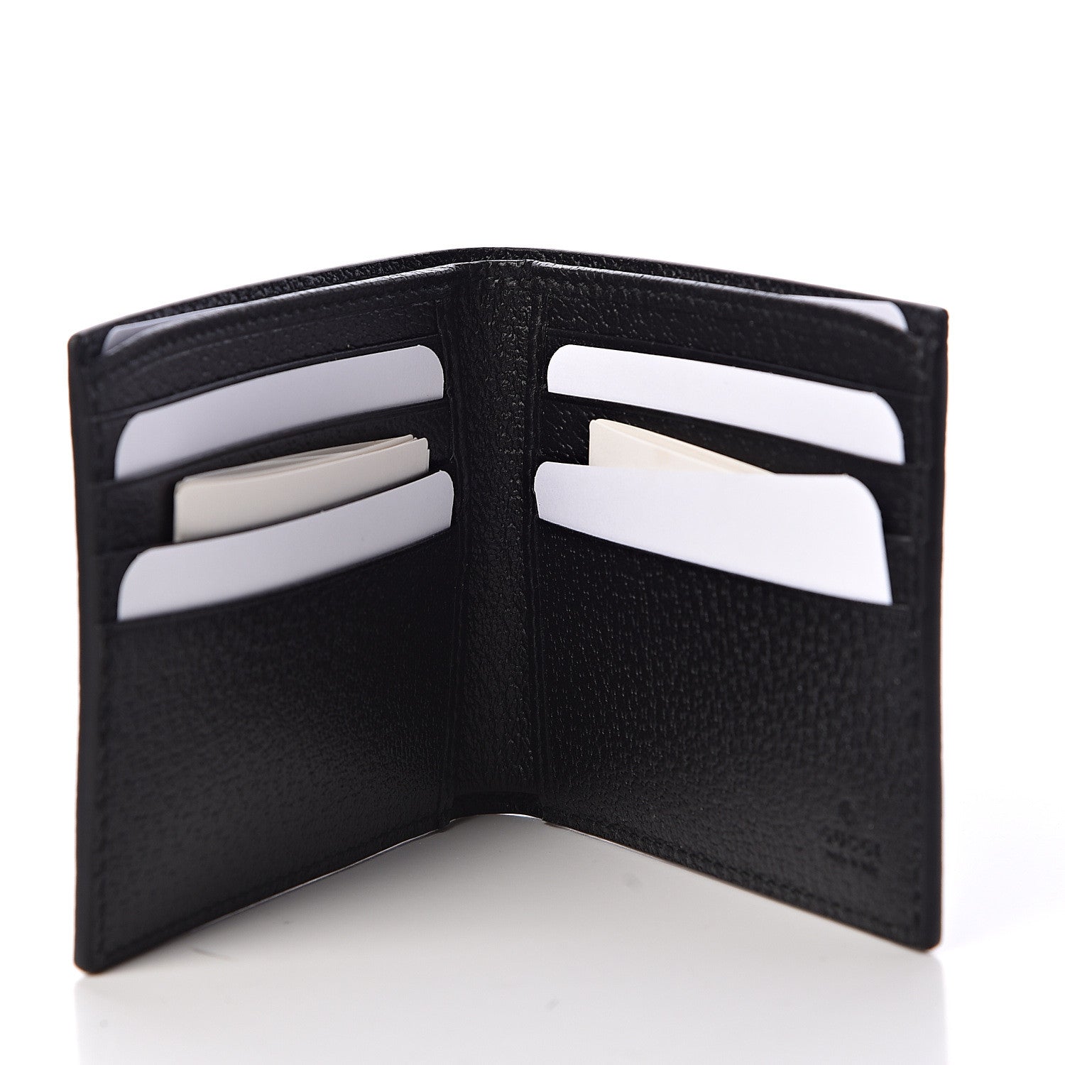 Gucci Calfskin Boar Effect GG Marmont Bi-Fold Wallet Black 5 of 8