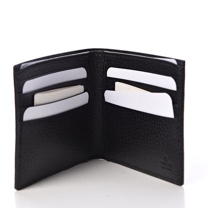 Gucci Calfskin Boar Effect GG Marmont Bi-Fold Wallet Black 5 of 8