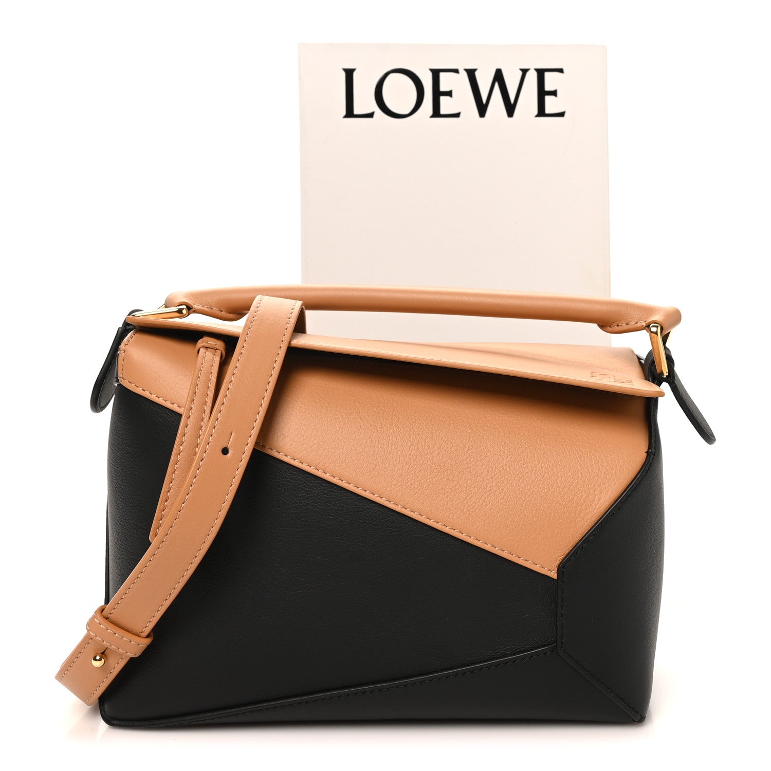 Loewe Calfskin Small Puzzle Edge Bag Warm Desert Black 10 of 10