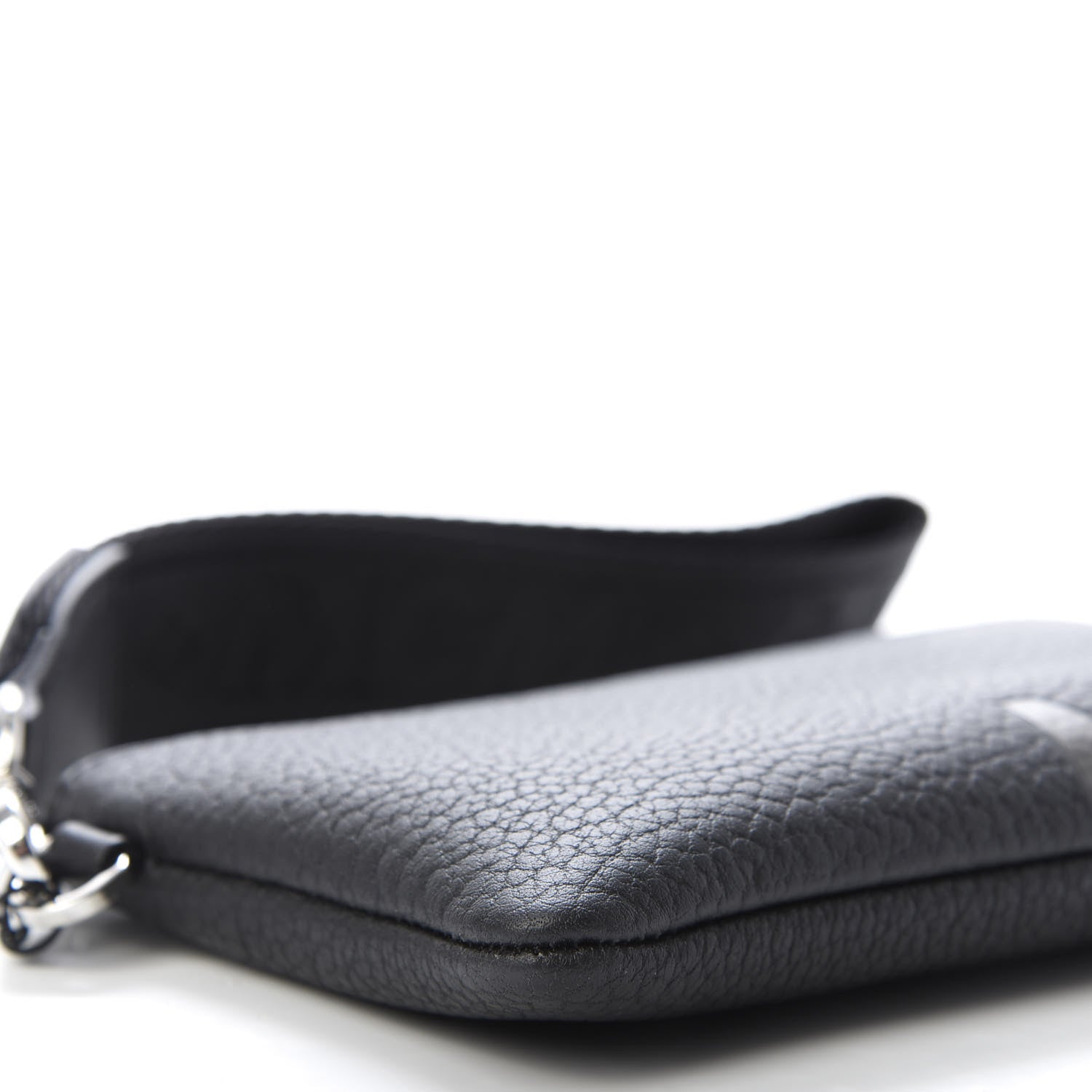 MCM Calfskin Wristlet Logo Pouch Black 6 of 8