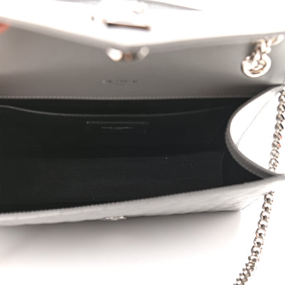 Saint Laurent Grain De Poudre Textured Mixed Matelasse Medium Triquilt Monogram Satchel New Stone 5 of 8