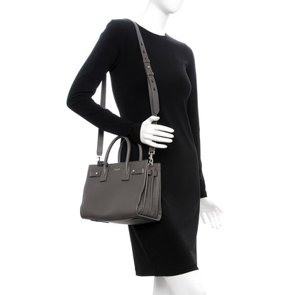 Saint Laurent Grained Calfskin Baby Sac De Jour Souple Coal 2 of 7