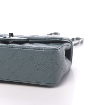 Chanel Caviar Quilted Mini Rectangular Flap Dark Green 9 of 10