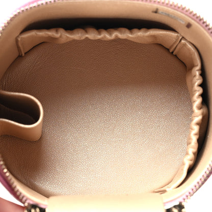 Chanel Lambskin Quilted Ruched Handle Vanity Case Pink 5 of 14