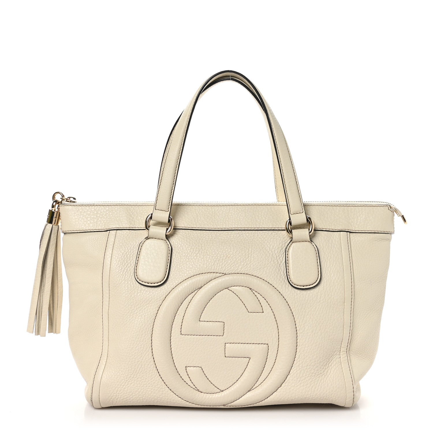 Gucci Pebbled Calfskin Small Soho Top Handle Bag Off White 1 of 9