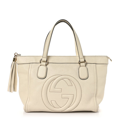 Gucci Pebbled Calfskin Small Soho Top Handle Bag Off White 1 of 9