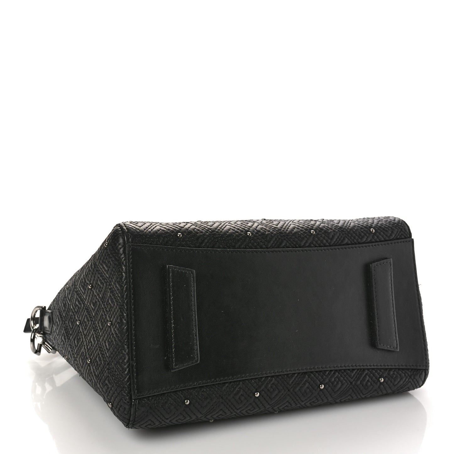 Lambskin Logo Embossed Small Studded Antigona Black