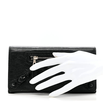 Balenciaga Agneau Giant Brogues Hardware Money Wallet Black 2 of 9