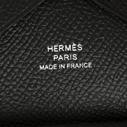 Hermes Epsom Calvi Duo Card Case Black 6 of 8