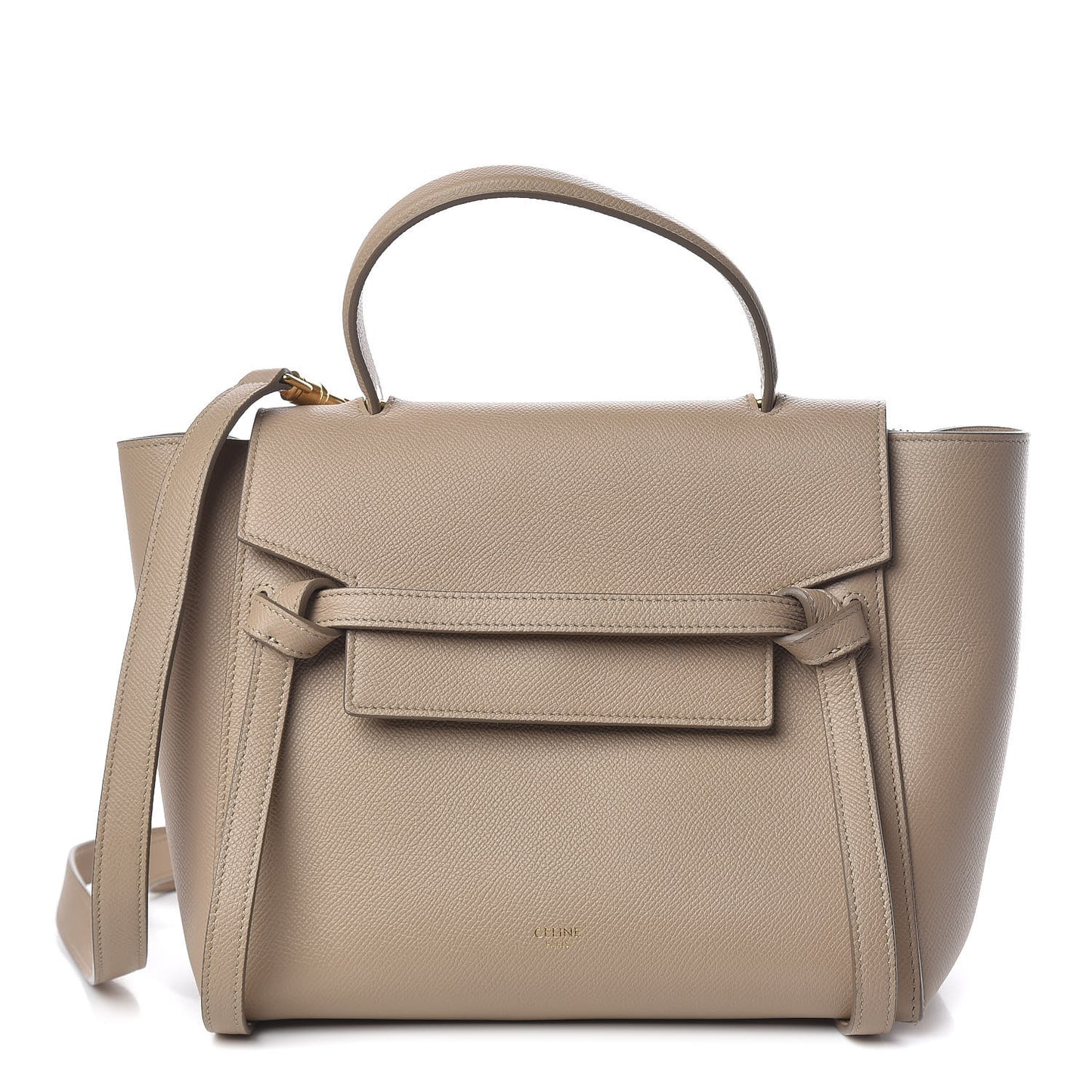 Grained Calfskin Micro Belt Bag Light Taupe