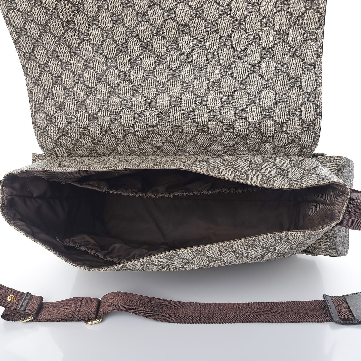 Gucci GG Plus Monogram Messenger Diaper Bag Dark Brown 6 of 11