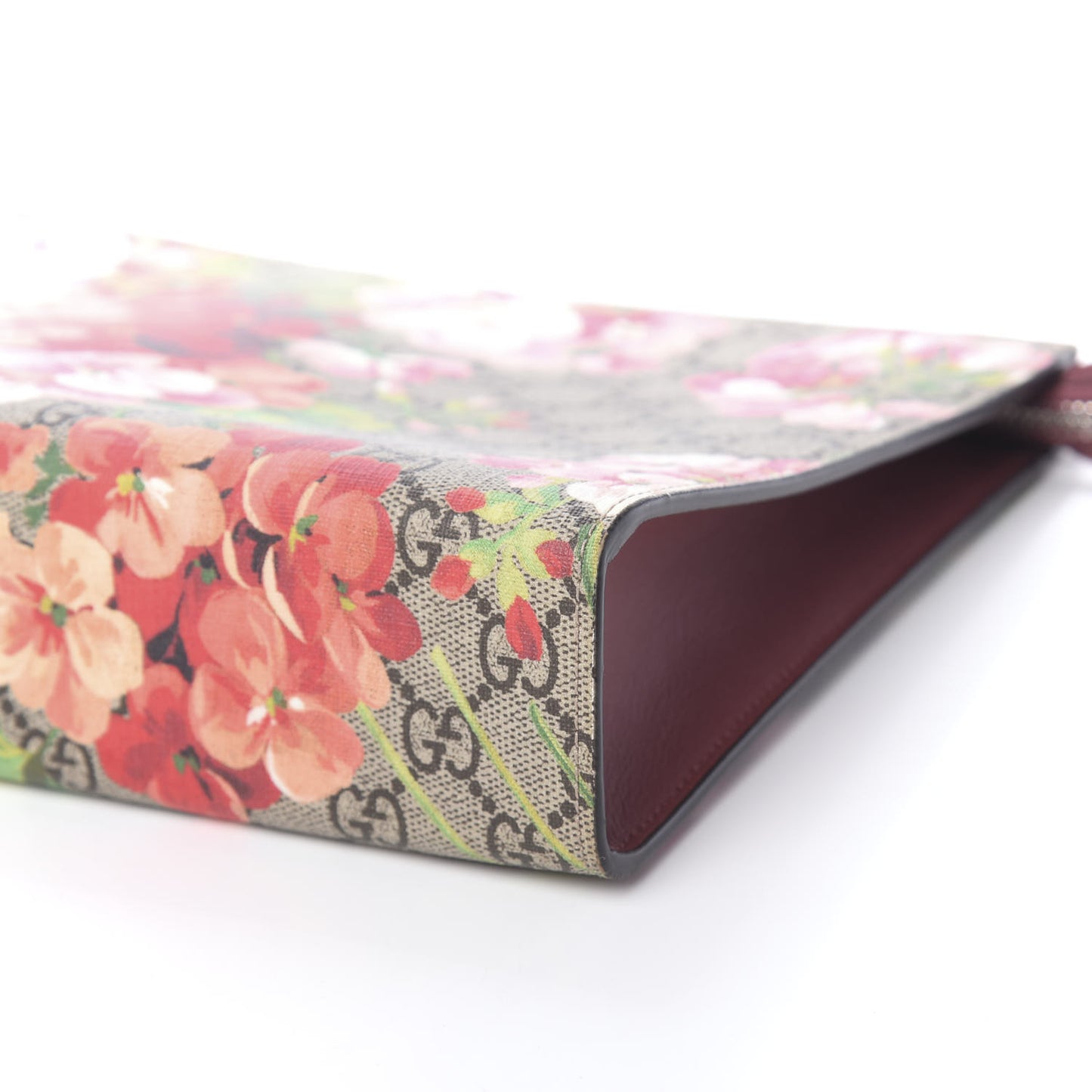 GG Supreme Monogram Blooms Large Cosmetic Case Beige Multicolor Dry Rose