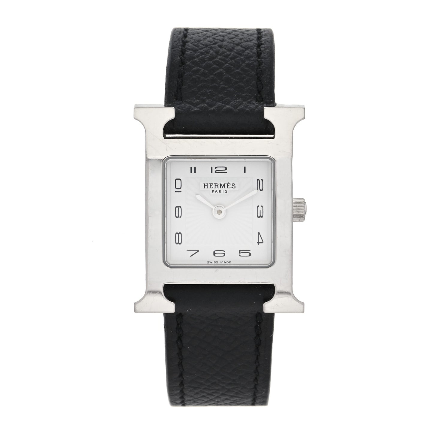 Stainless Steel Epsom 21mm Heure H Hour Quartz Watch Noir