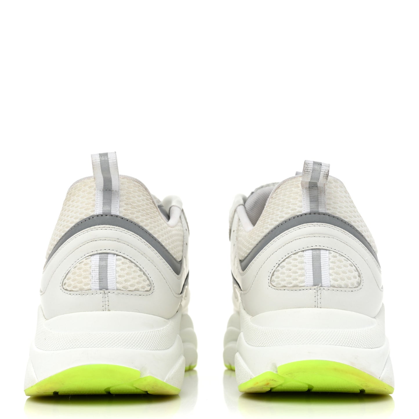 Technical Mesh Calfskin Mens B22 Sneakers 45 White Neon Yellow
