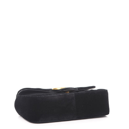 Gucci Velvet Matelasse Mini GG Marmont Shoulder Bag Black 4 of 9