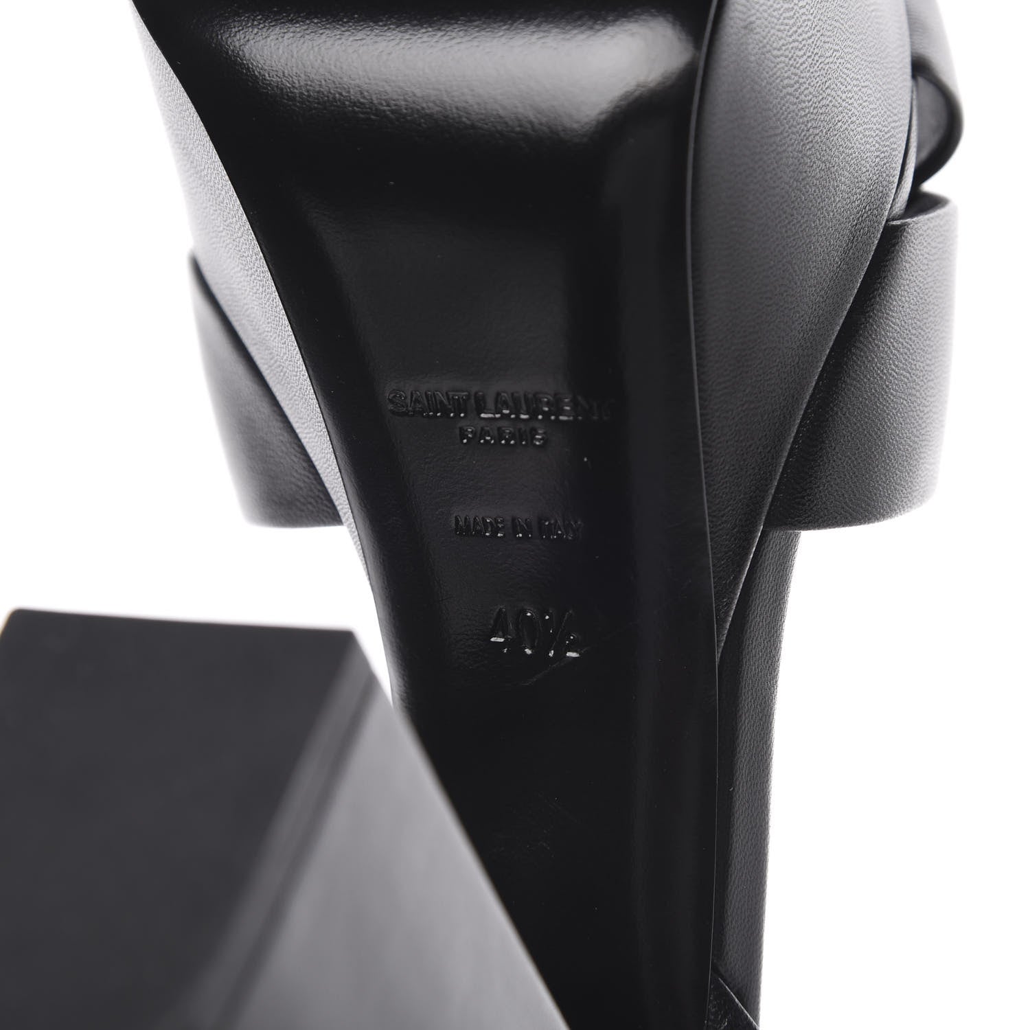 Saint Laurent Calfskin Farrah 80 Platform Sandals 40.5 Black 7 of 8