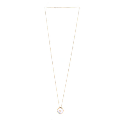Cartier 18K Yellow Gold Diamond Mother of Pearl SM Amulette de Cartier Pendant Necklace 3 of 5