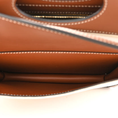 Burberry Canvas Smooth Calfskin Two Tone Mini Pocket Bag Natural Malt Brown 6 of 9