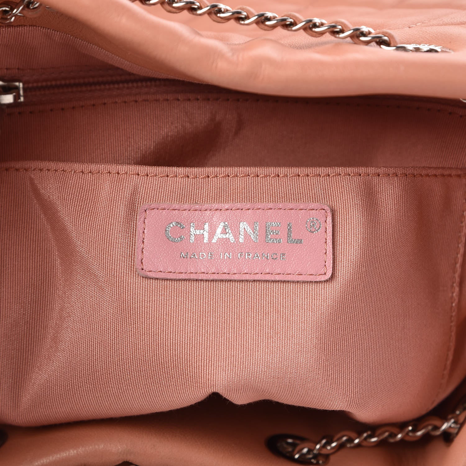 Chanel Lambskin Quilted CC Chain Drawstring Tote Dark Beige 7 of 16