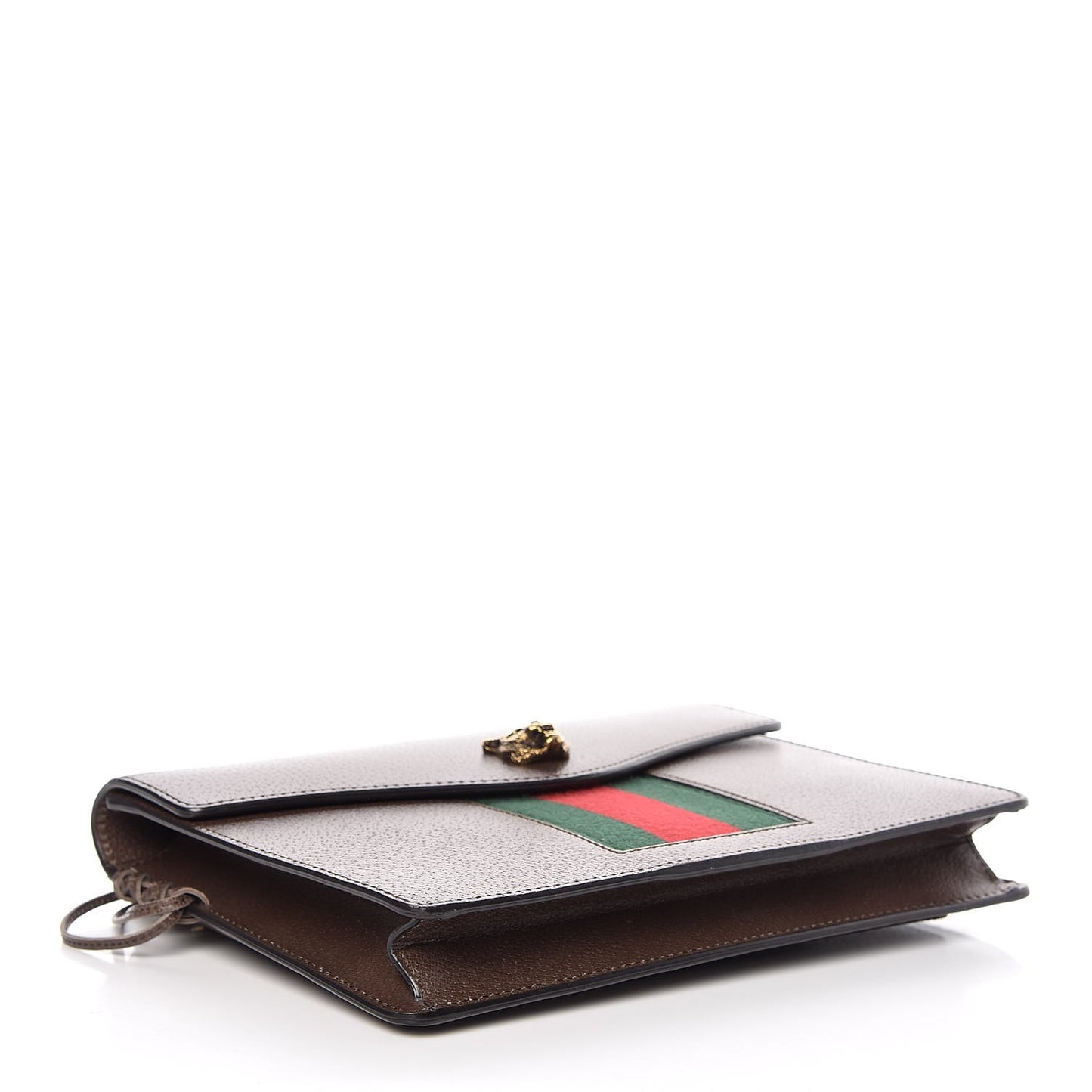 Grained Calfskin Web Animalier Shoulder Bag Brown