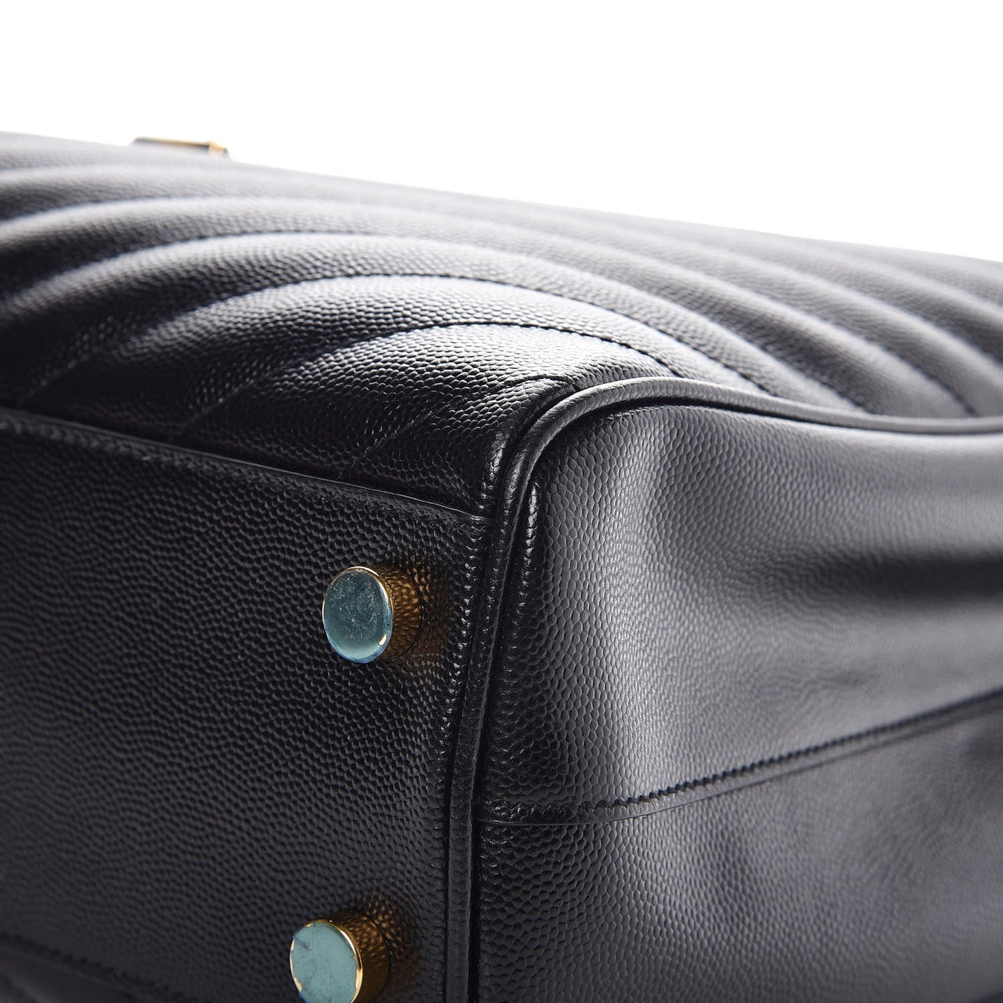 Grain De Poudre Matelasse Chevron Monogram Shopping Bag Black