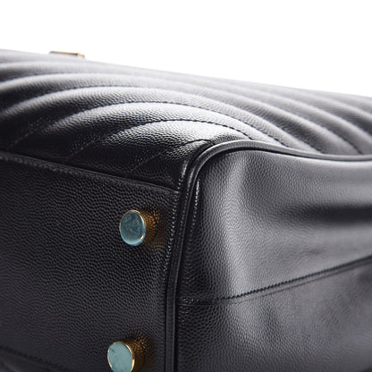 Saint Laurent Grain De Poudre Matelasse Chevron Monogram Shopping Bag Black 10 of 10