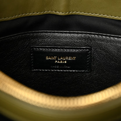 Saint Laurent Suede Calfskin Y Quilted Monogram Small Loulou Chain Satchel Loden Green 6 of 13