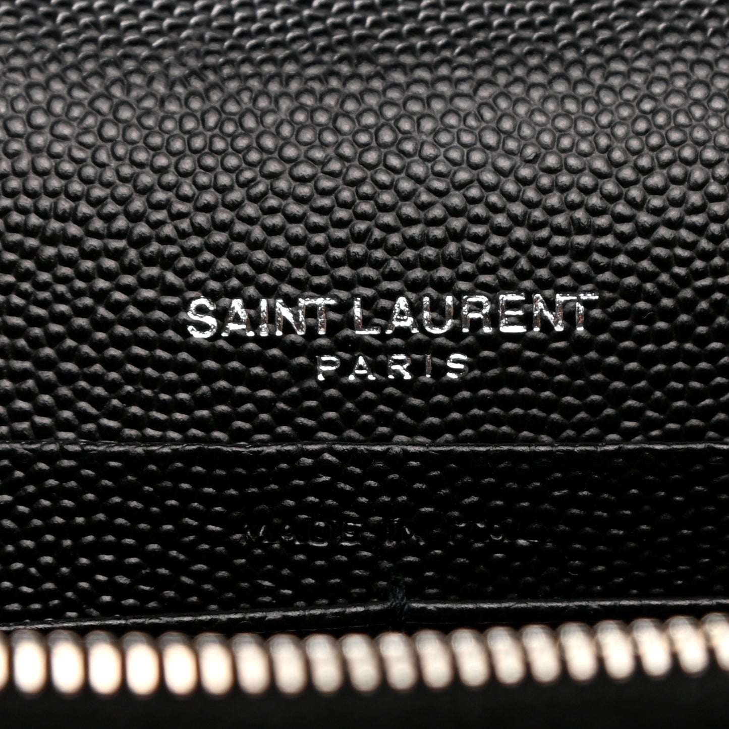 Grain De Poudre Matelasse Chevron Monogram Envelope Chain Wallet Black
