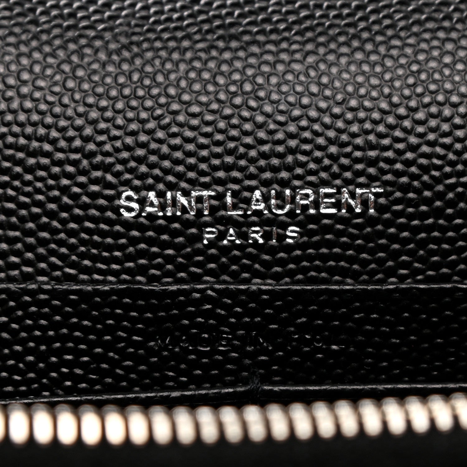 Saint Laurent Grain De Poudre Matelasse Chevron Monogram Envelope Chain Wallet Black 6 of 10