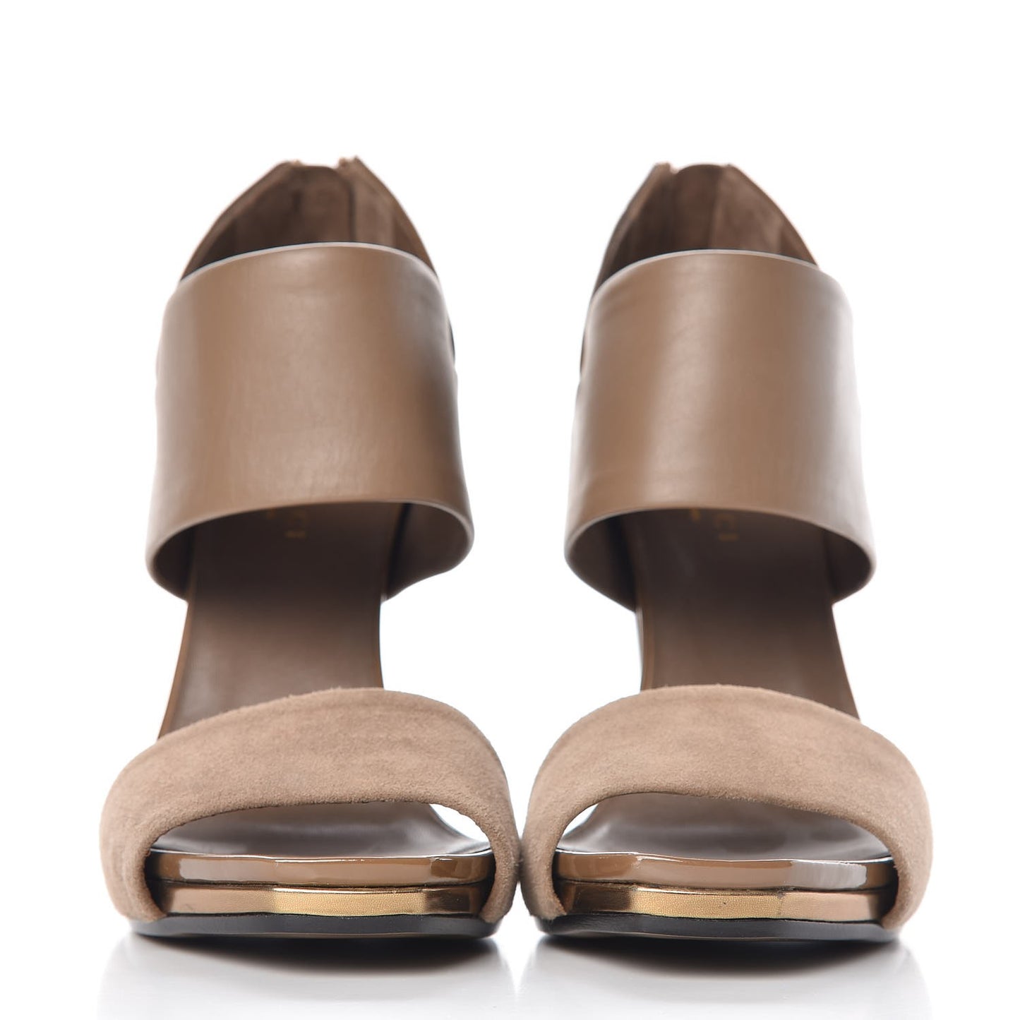 Patent Kid Scamosciato Babylon Ankle Strap Sandal Pumps 36 Marron Glace