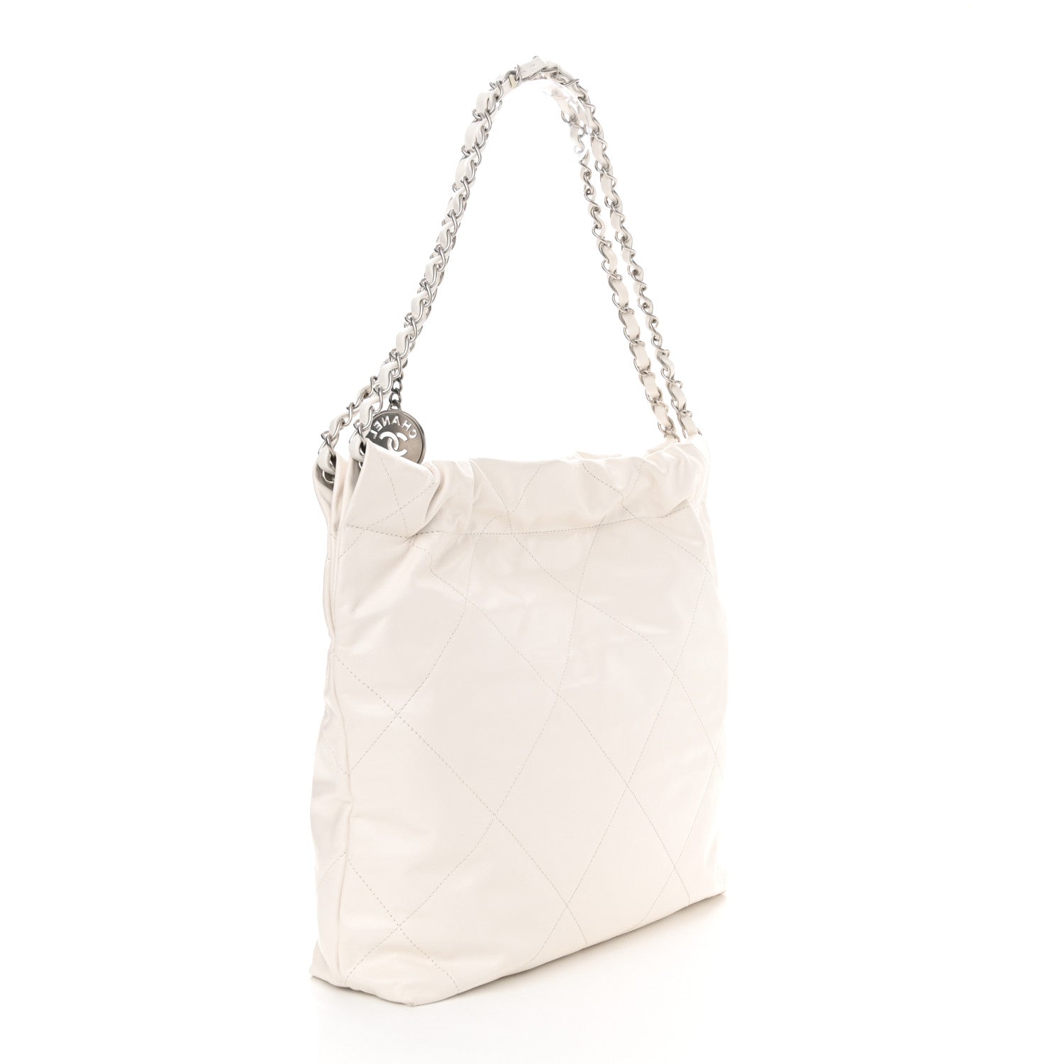 Chanel Shiny Calfskin Quilted Small Chanel 22 White 5 of 11