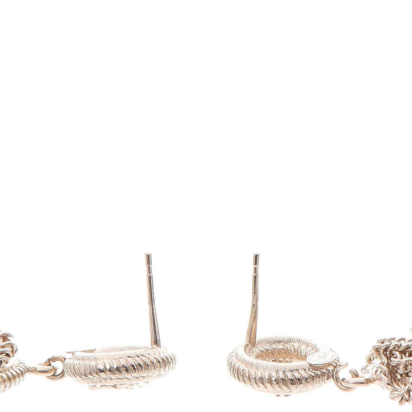 CC Chain Tassel Drop Earrings Light Gold