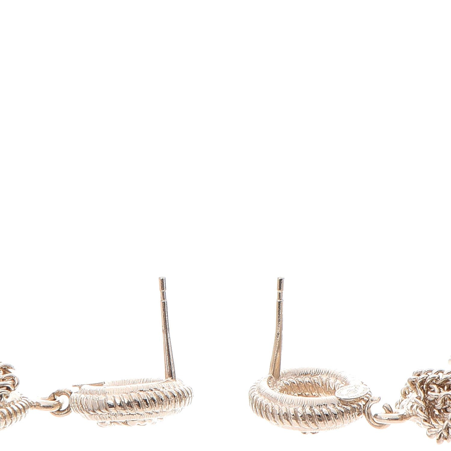 Chanel CC Chain Tassel Drop Earrings Light Gold 4 of 5