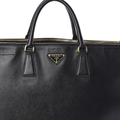 Prada Saffiano Lux Large Double Zip Tote Black 7 of 9
