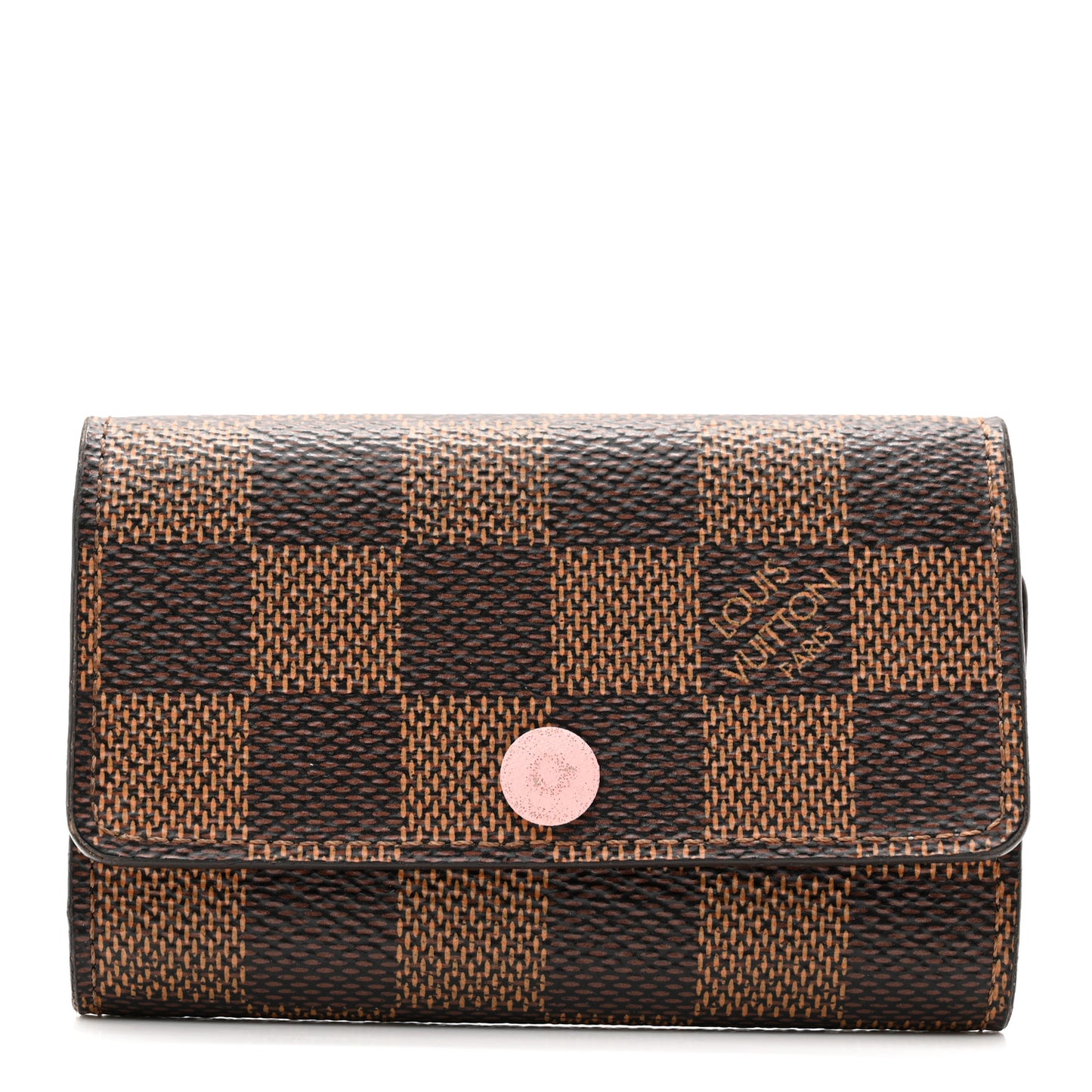 Damier Ebene Multicles 6 Key Holder Rose Ballerine