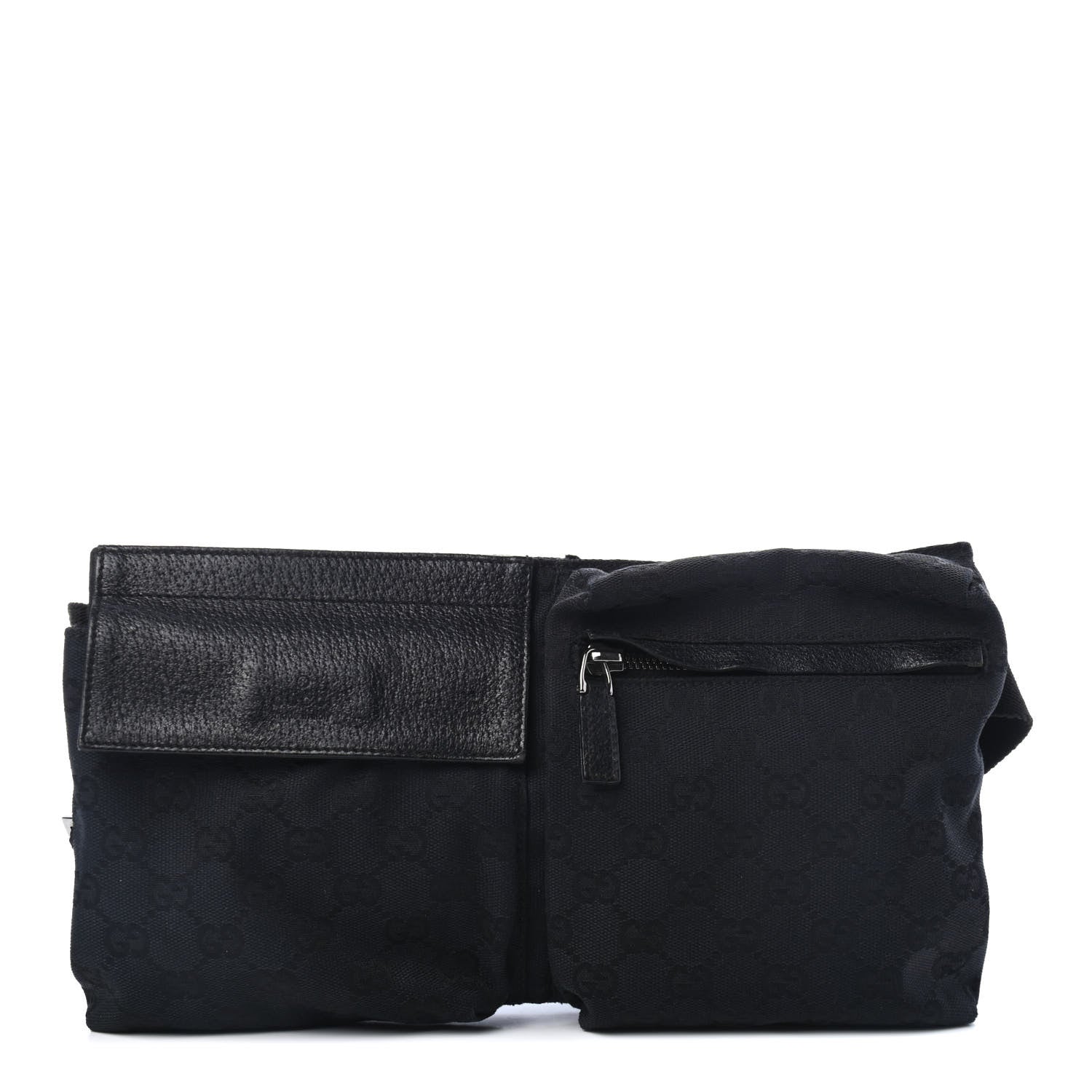 Gucci GG Monogram Double Pocket Belt Bag Black 1 of 4