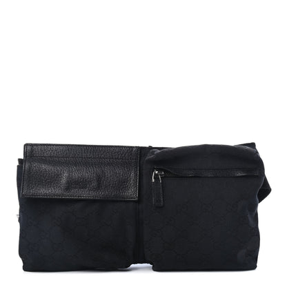 Gucci GG Monogram Double Pocket Belt Bag Black 1 of 4