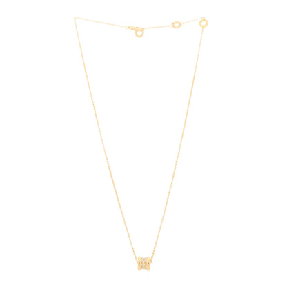 Bulgari 18K Yellow Gold Diamond Small B.Zero1 Pave Pendant Necklace 3 of 9