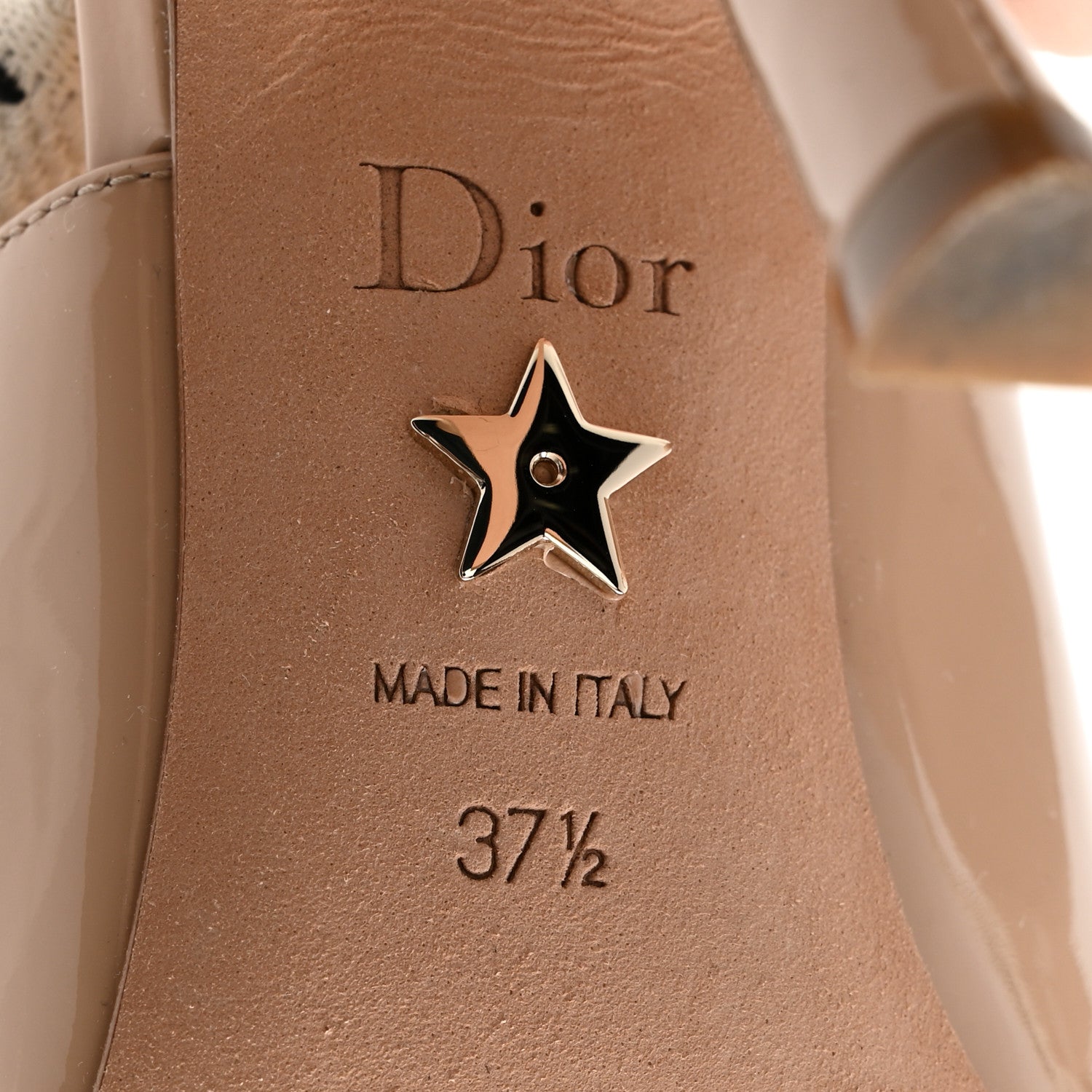Christian Dior Patent Ribbon J'Adior Slingback 100mm Pumps 37.5 Nude 7 of 10