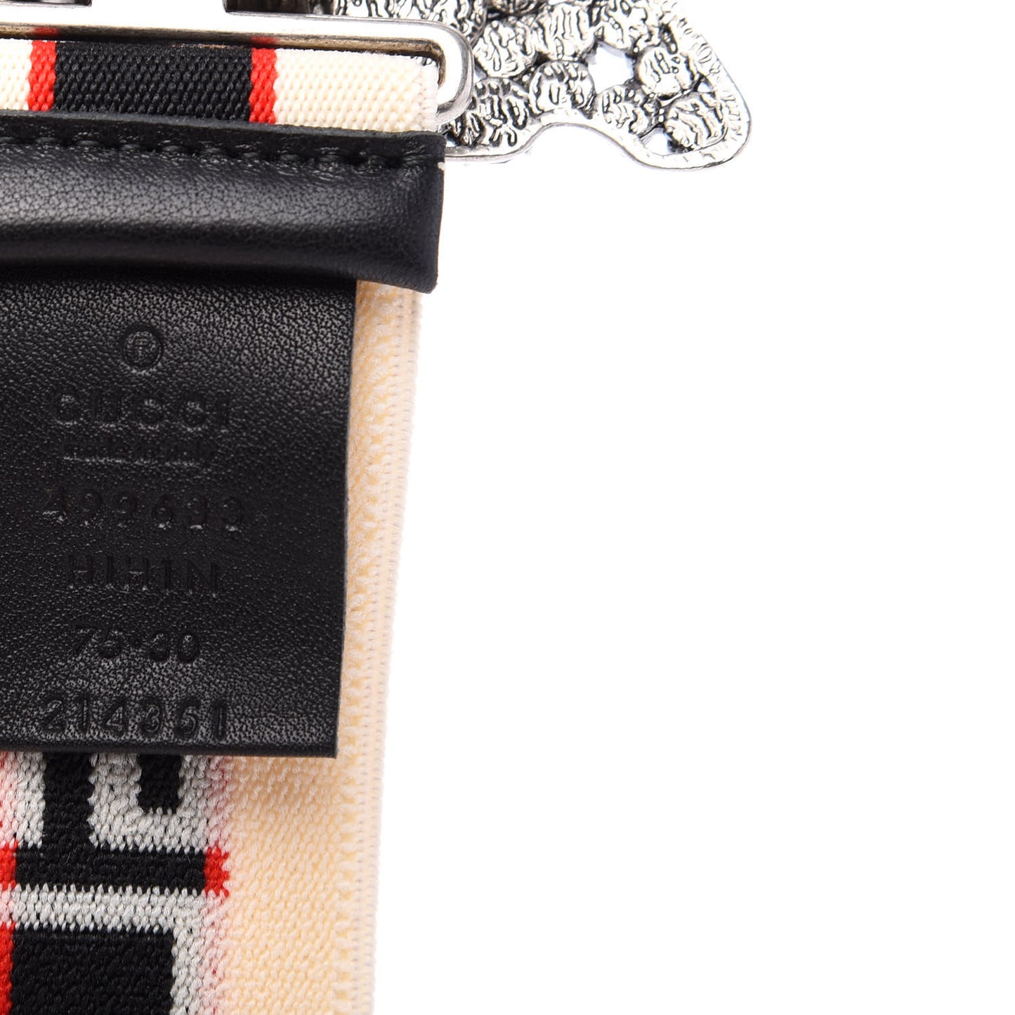 Jacquard Crystal Stripe Butterfly Belt 75 30 White