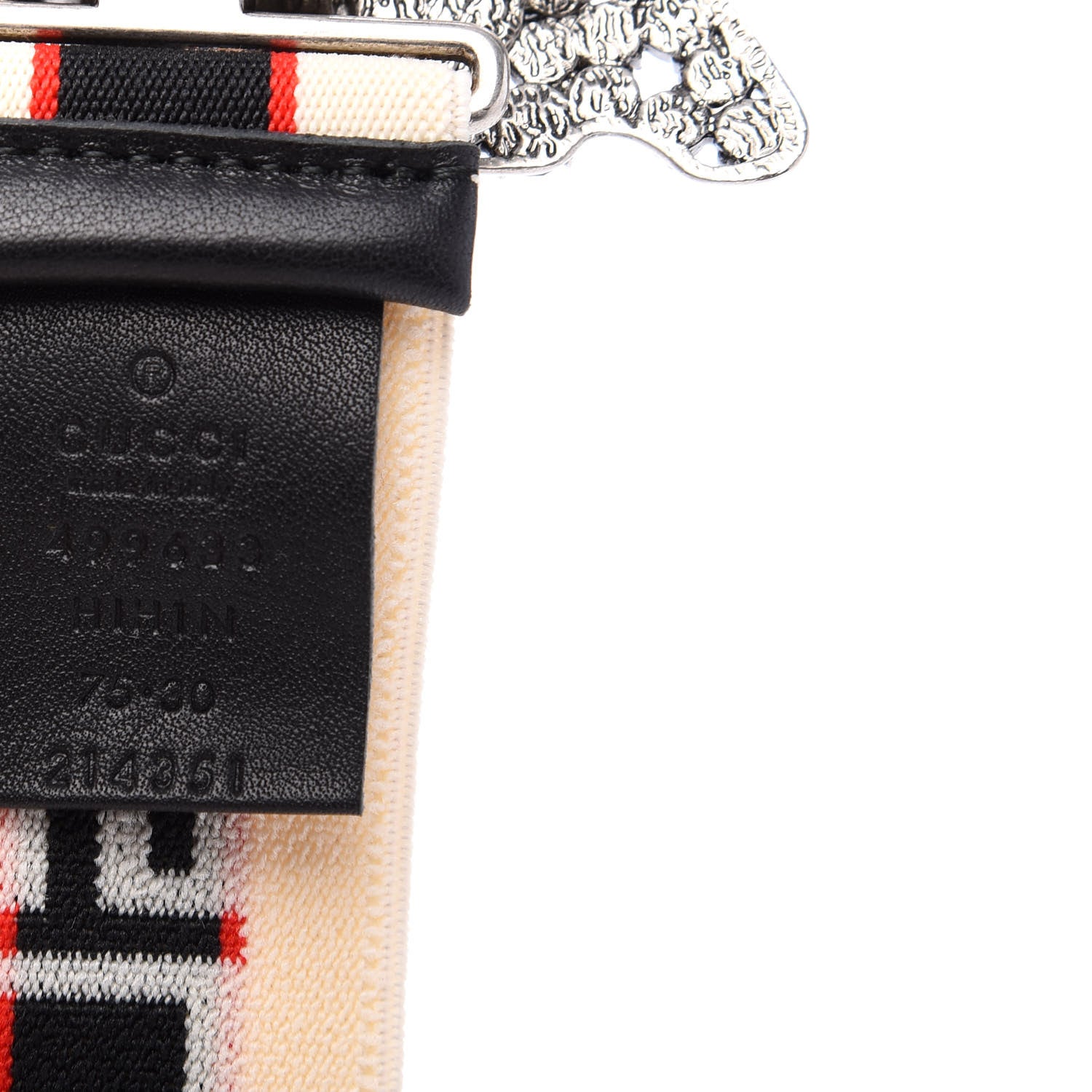 Gucci Jacquard Crystal Stripe Butterfly Belt 75 30 White 3 of 6