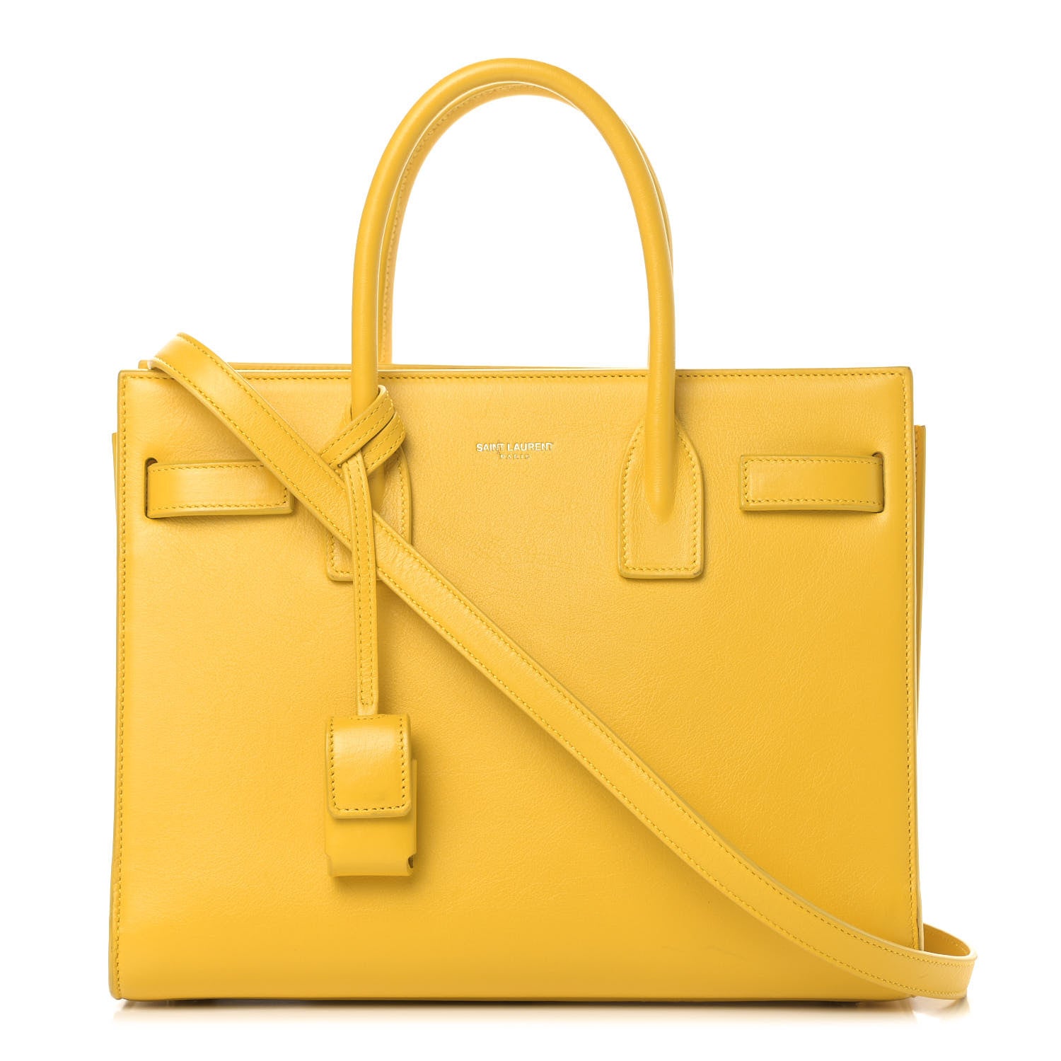 Saint Laurent Grained Calfskin Baby Sac De Jour Yellow 1 of 14