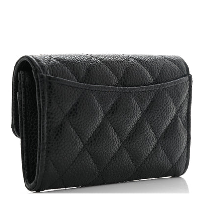 Chanel Caviar Quilted Flap Card Holder Wallet Black 3 of 8