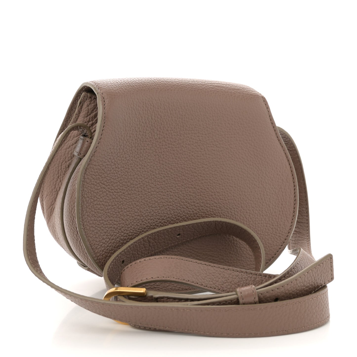 Calfskin Mini Marcie Round Crossbody Bag Nut