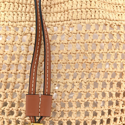 Loewe Raffia Calfskin Balloon Bucket Bag Natural Tan 7 of 10