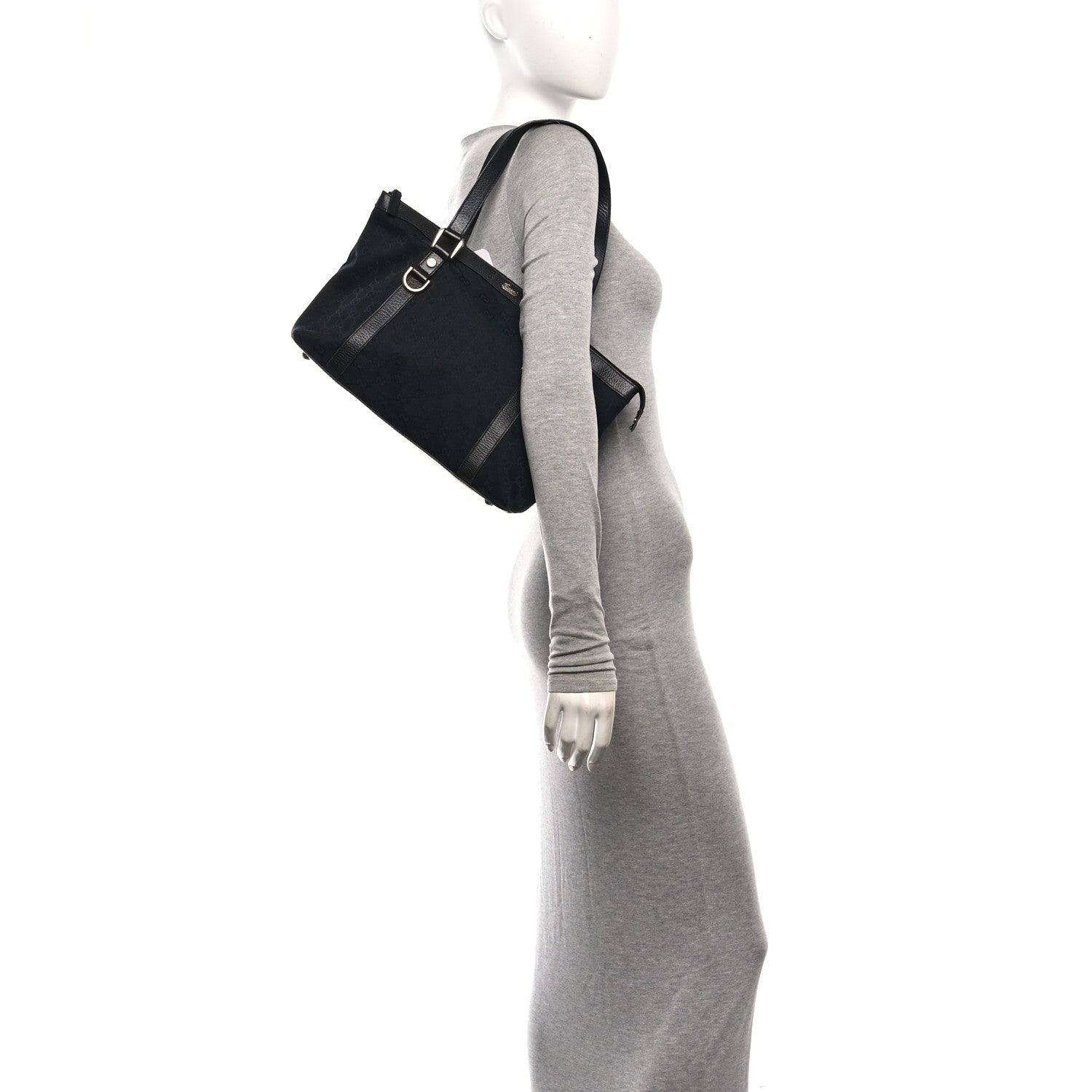 Gucci Monogram Medium Abbey Tote Black 2 of 10