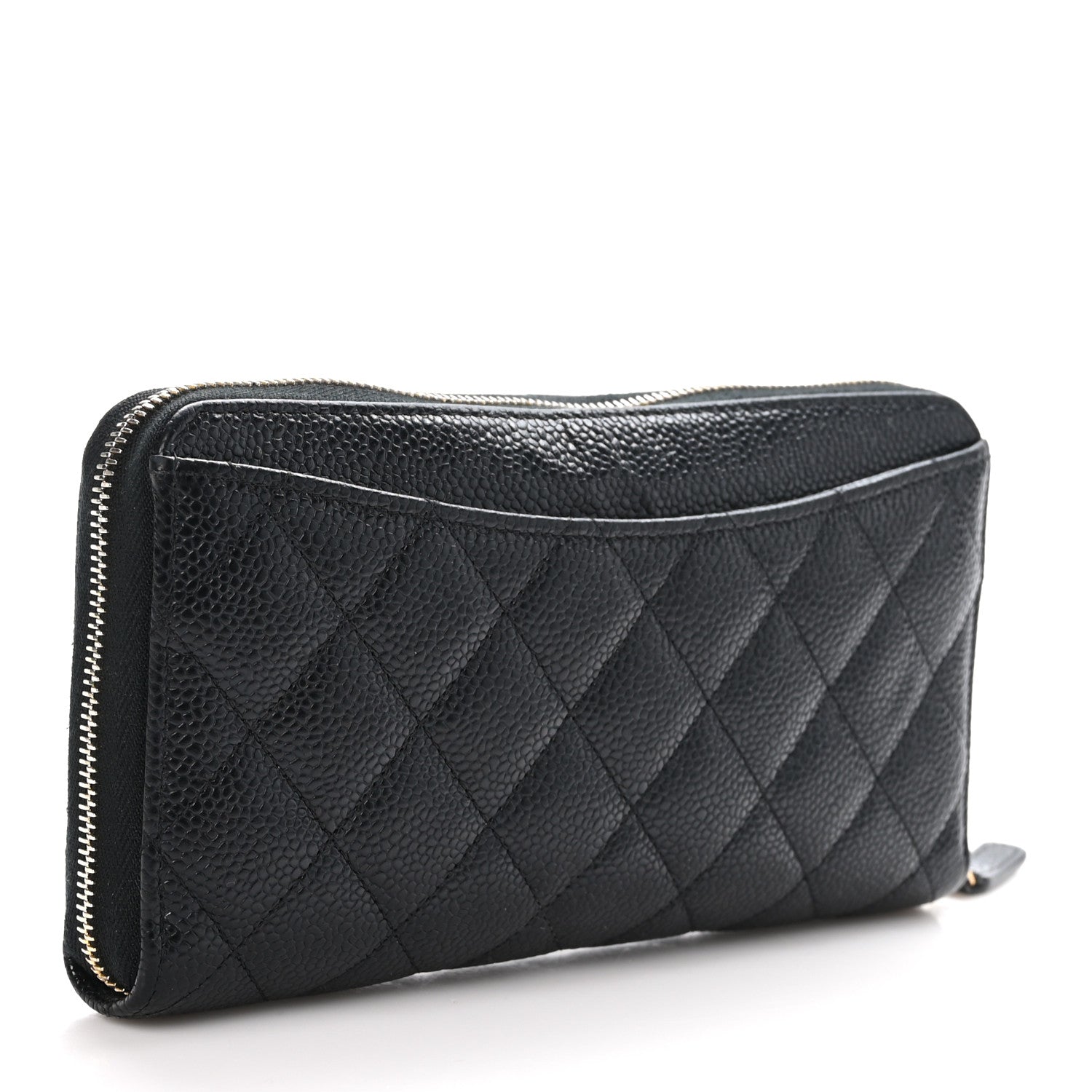 Chanel Caviar Quilted Large Gusset Zip Around Wallet Black 3 of 11